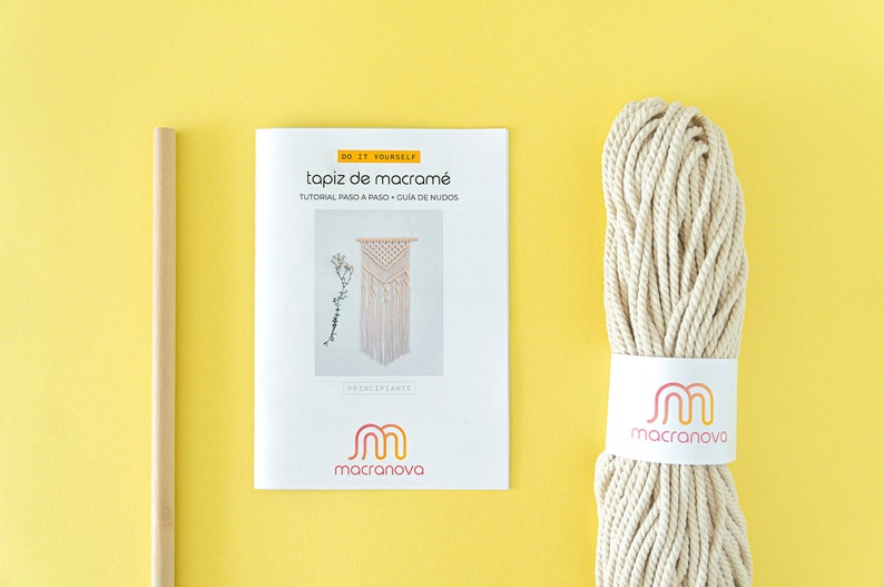 DIY macramé kit 13 COLORS Modern tapestry / beginner, home décor, gift, handmade, tutorial image 7