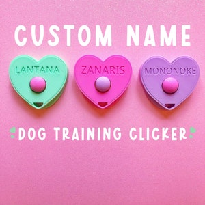 Custom Name Heart Dog Training Clicker | Dog Trainer Gear | Positive Reinforcement | Clicker Training