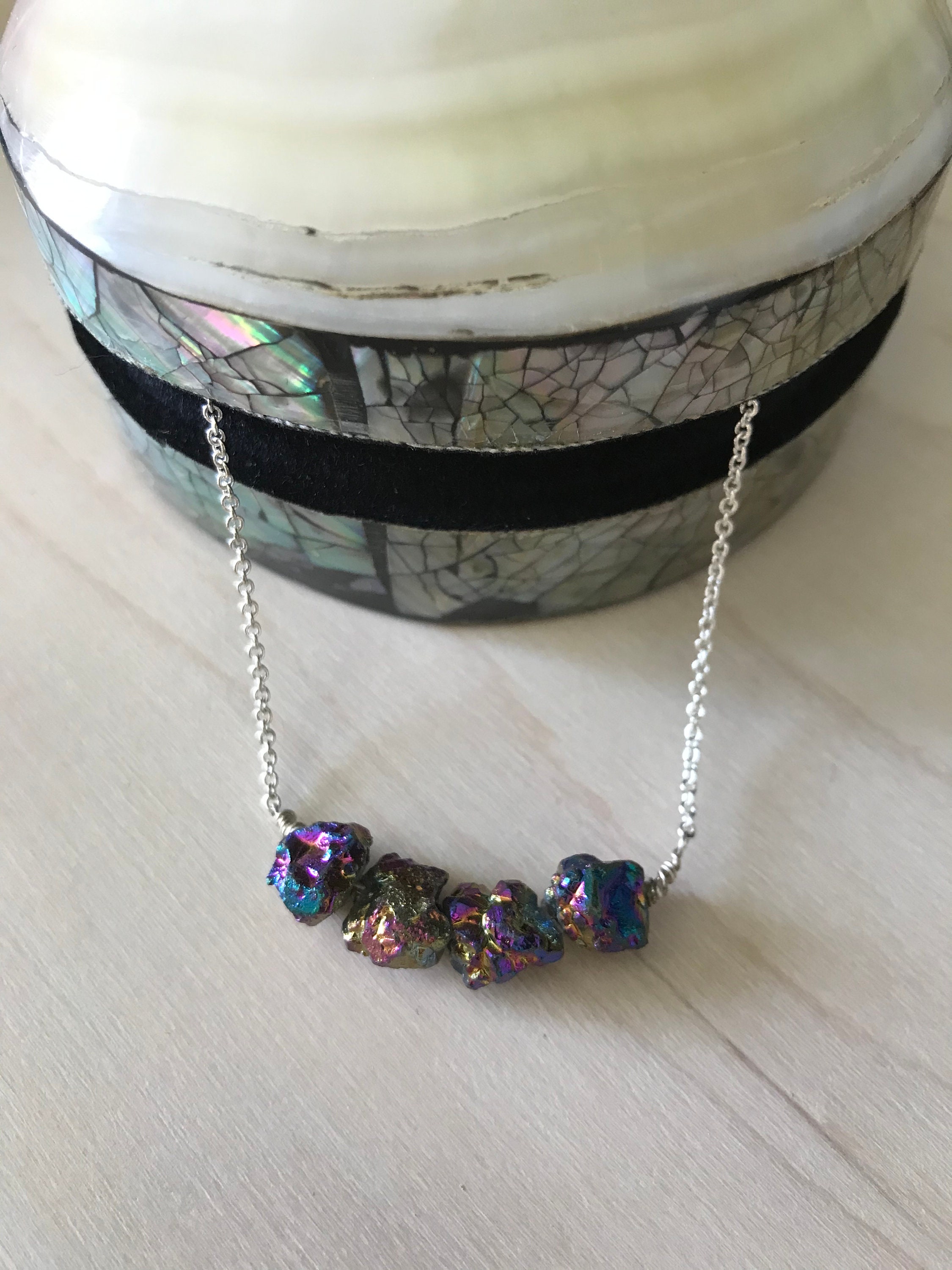 Citrine Necklace & Clamshell Box Etsy UK