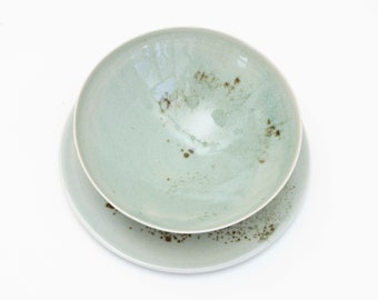 Breakfast set // Breakfast plate and cereal bowl // // Handmade ceramics // Ceramic crockery // Hand turned // Plate // Bowl