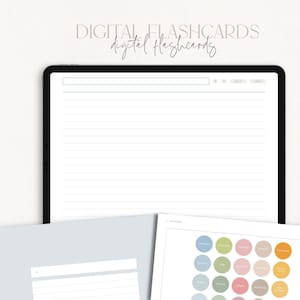 Digital Flashcards | Lined | iPad Tablet | GoodNotes | Notability | Noteshelf | Instant Download