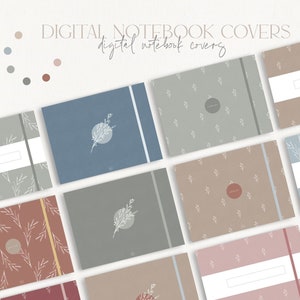 Floral Digital Notebook Covers: Paper Texture, Goodnotes Notability (PDF)