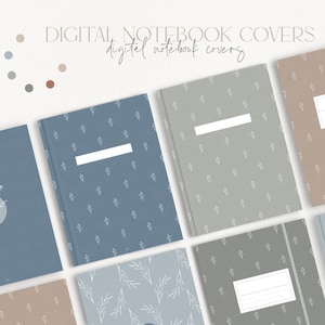 Floral Digital Notebook Covers: Paper Texture, Goodnotes, Notability (PDF)