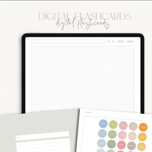 Tarjetas didácticas digitales / Diseño de cuadrícula / Tableta iPad / GoodNotes / Notability / Noteshelf / Descarga instantánea