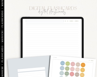 Digital Flashcards | Lined | iPad Tablet | GoodNotes | Notability | Noteshelf | Instant Download