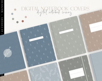 Digital Notebook Covers - 40 Floral Paper Textured Digital Covers - for Goodnotes / Noteshelf / Notability by ©MainichiDesign