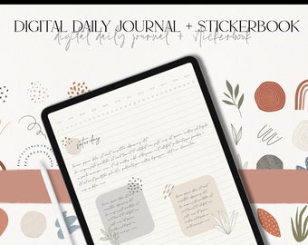 Cyfrowy dziennik, cyfrowy notatnik z naklejkami do GoodNotes, Notability, Noteshelf