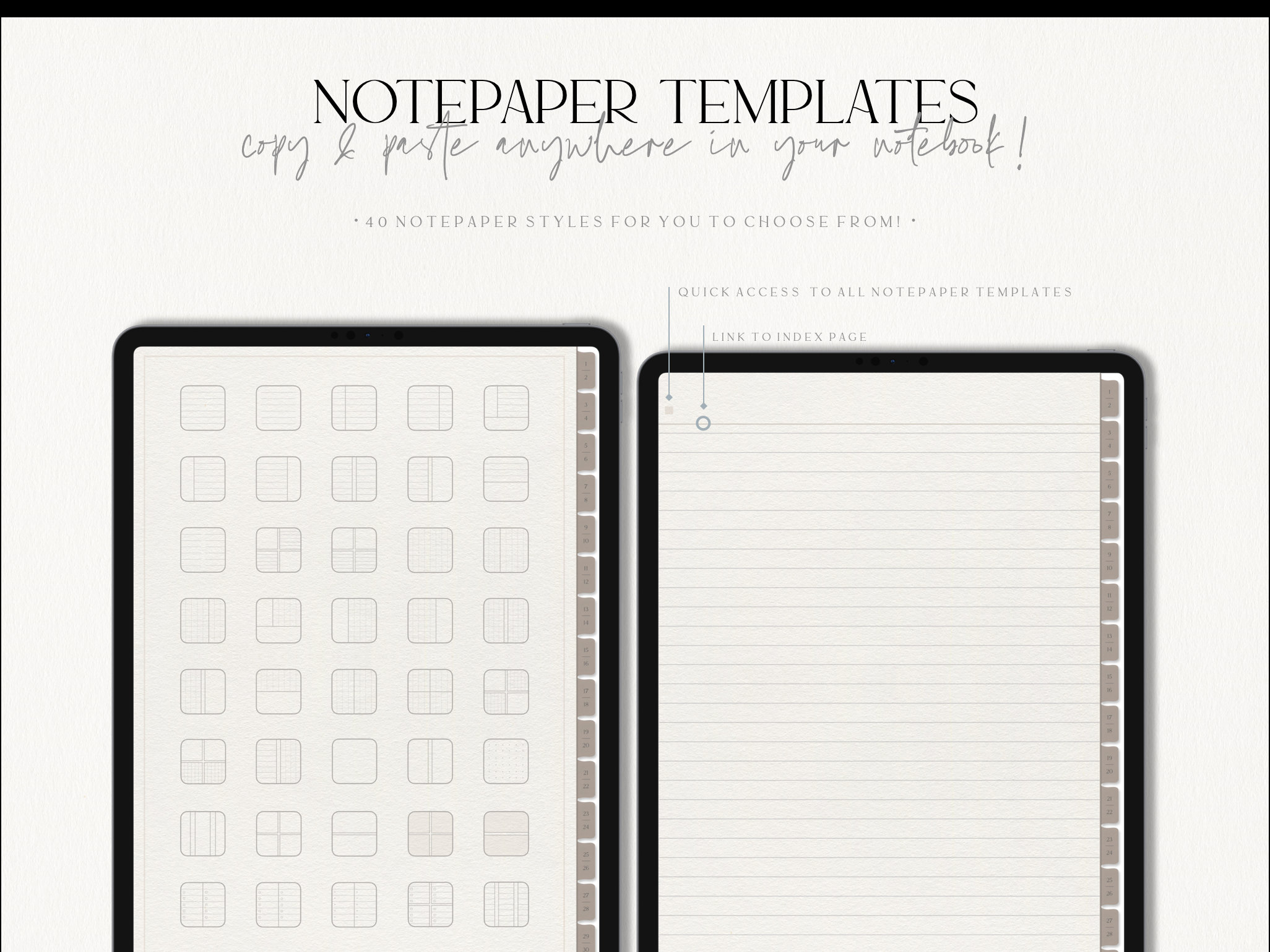 Digital Notebook 30 Hyperlinked Tabs Digital Notes Etsy UK