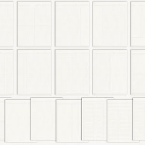 May include: A set of 20 blank graph paper sheets, perfect for note-taking, sketching, or drawing. Each sheet is white with a grid pattern.