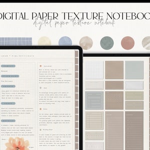 Digital Notebook with 30 Hyperlinked Tabs, Student Notebook, iPad Notebook, for GoodNotes, Noteshelf, Notability, Paper Texture
