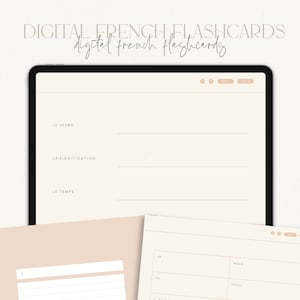 Digital French Conjugation Flashcards | iPad Tablet | GoodNotes | Notability | Noteshelf | Instant Download