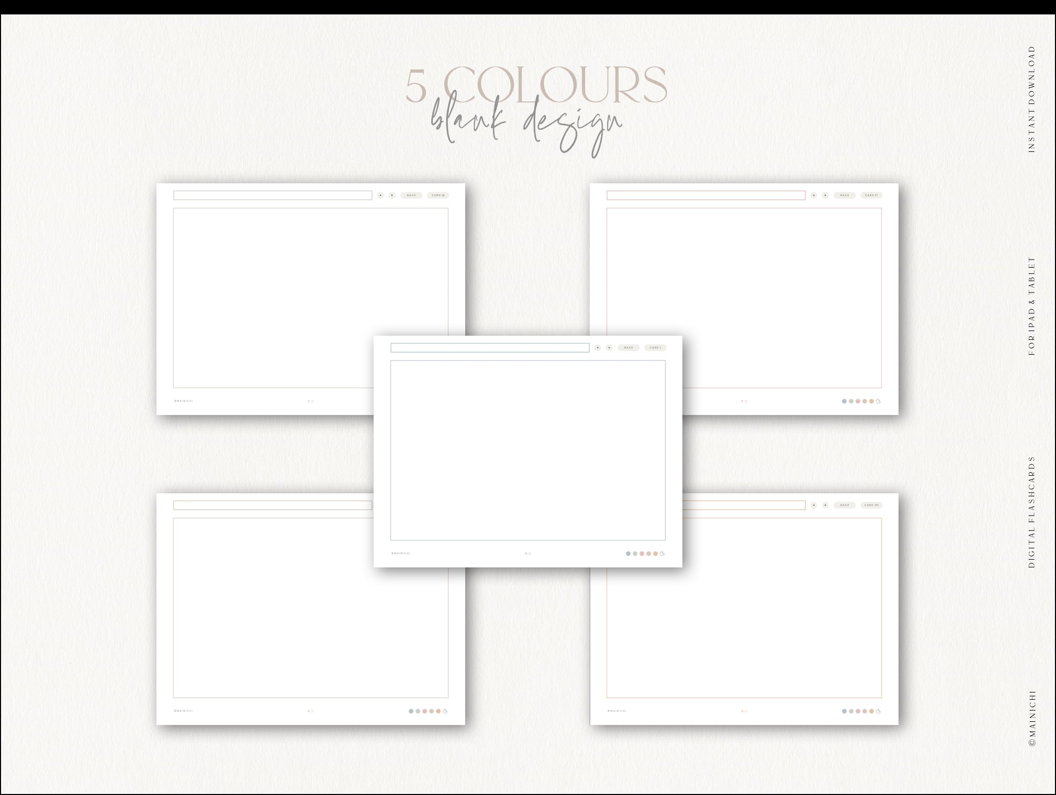Digital Flashcards Box Design iPad Tablet Goodnotes Notability ...