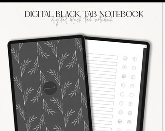 Digital Black Tab  Notebook: Hyperlinked Sections (PDF)