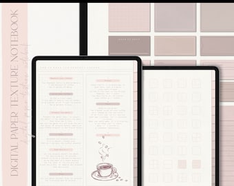 Pink Digital Notebook: 13-Tab Hyperlinked, 40 Templates (PDF Download)