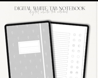 Biały cyfrowy notatnik: 12 hiperłączy do zakładek Goodnotes i Notability (PDF)