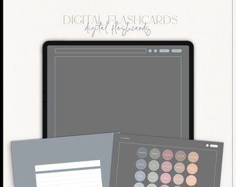 Digital Flashcards Dark Mode | Box Design | iPad Tablet | GoodNotes | Notability | Noteshelf | Instant Download