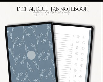 Blue Digital Notebook: 12-Section Hyperlinked Student Notes (PDF)