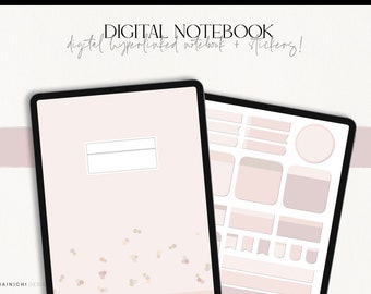 Digital Ombre Notebook: Hyperlinked Tabs, Stickers (Goodnotes, Notability)