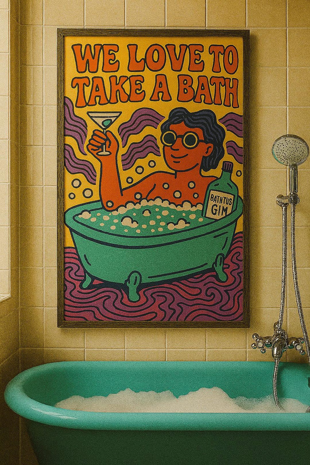 Phish “bathtub Gin” Print – We Love to Take a Bath – Retro Psychedelic ...