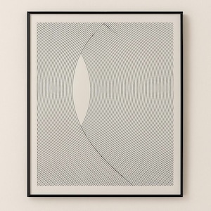Minimalist Line Art Prints – Modern Black and White Optical Illusion Wall Art, Geometric Abstract Posters, Trippy Op Art Home Decor