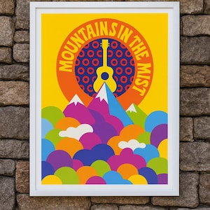 Phish "Mountains In The Mist" Art Print Colorful Guitar Mountain Music Decor Trey Anastasio Unframed Poster