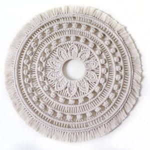 Sunflower Button Macramé Mandala Wall Hanging Woven Round Tapestry Boho Home Decor