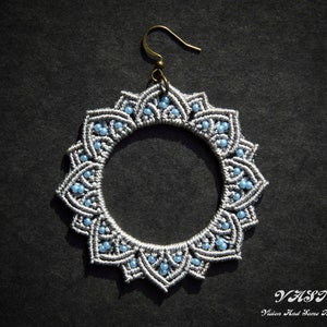 Micro Macramé Snowflake Earrings