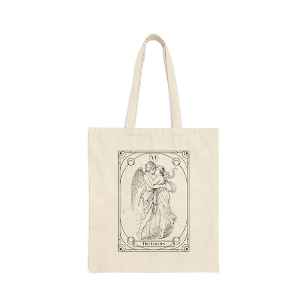 The Lover Tarot Card Cotton Canvas Tote Bag