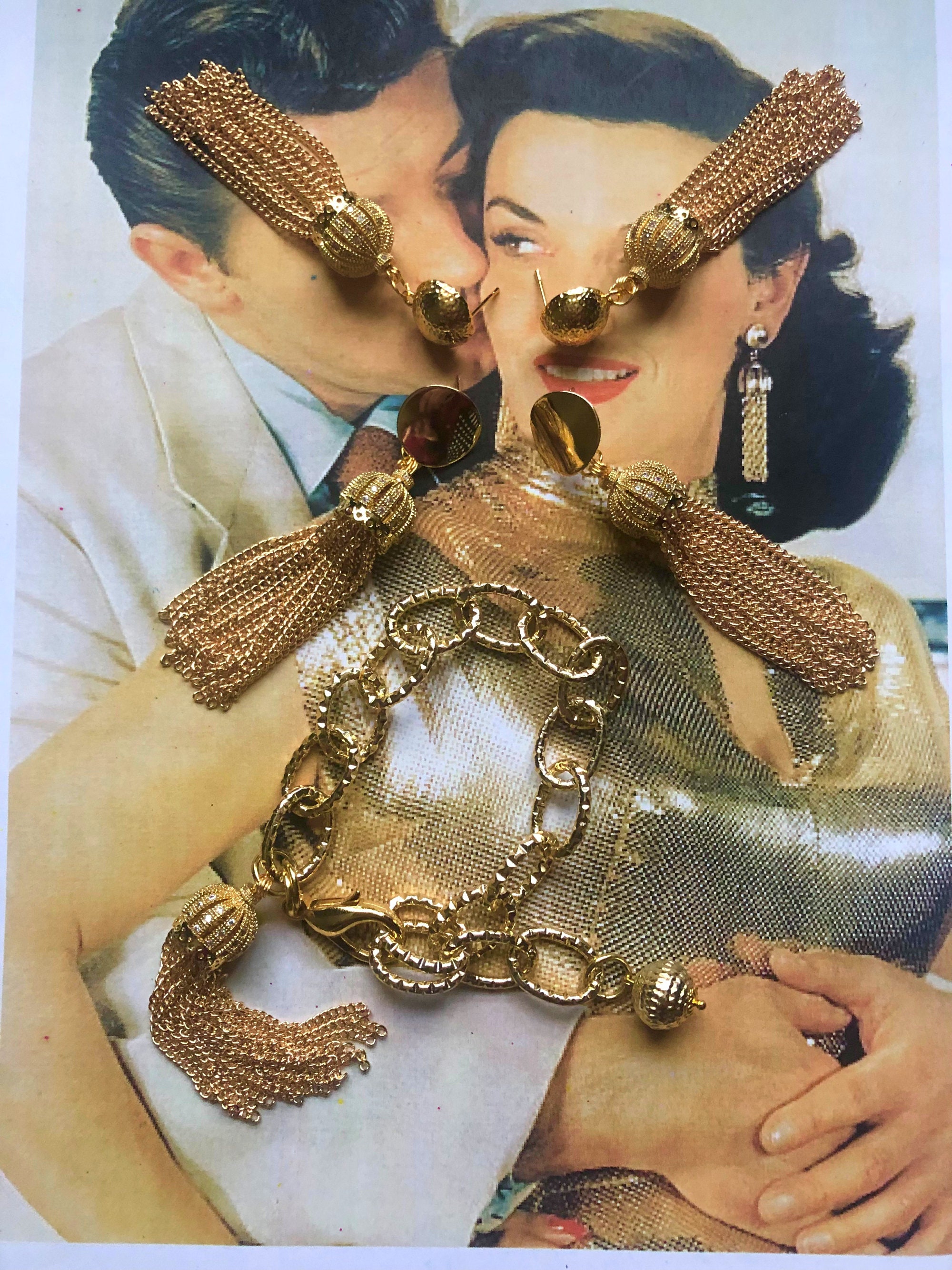 1940 style earrings yellow - Etsy 日本