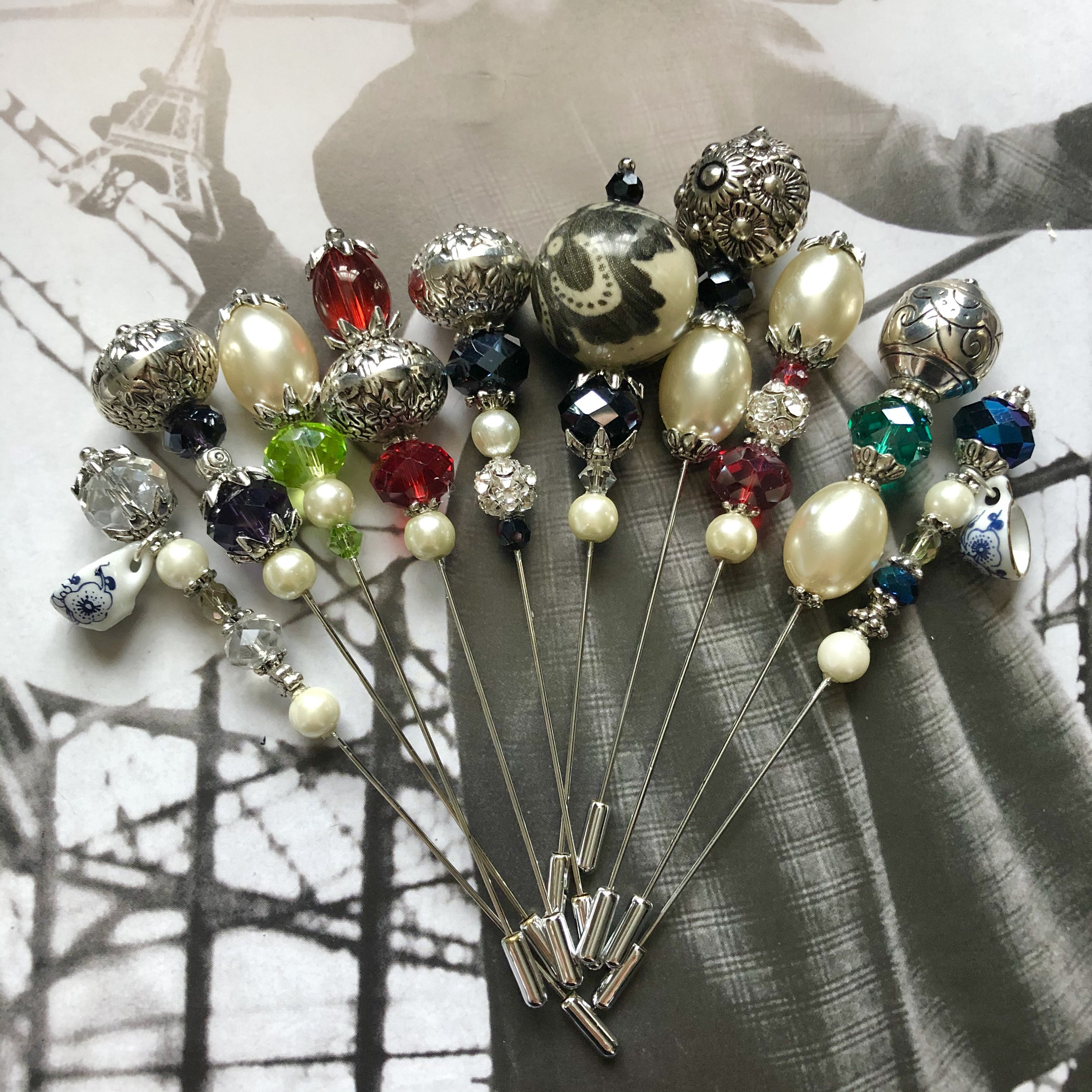 Vintage Style Stick Pins Etsy UK