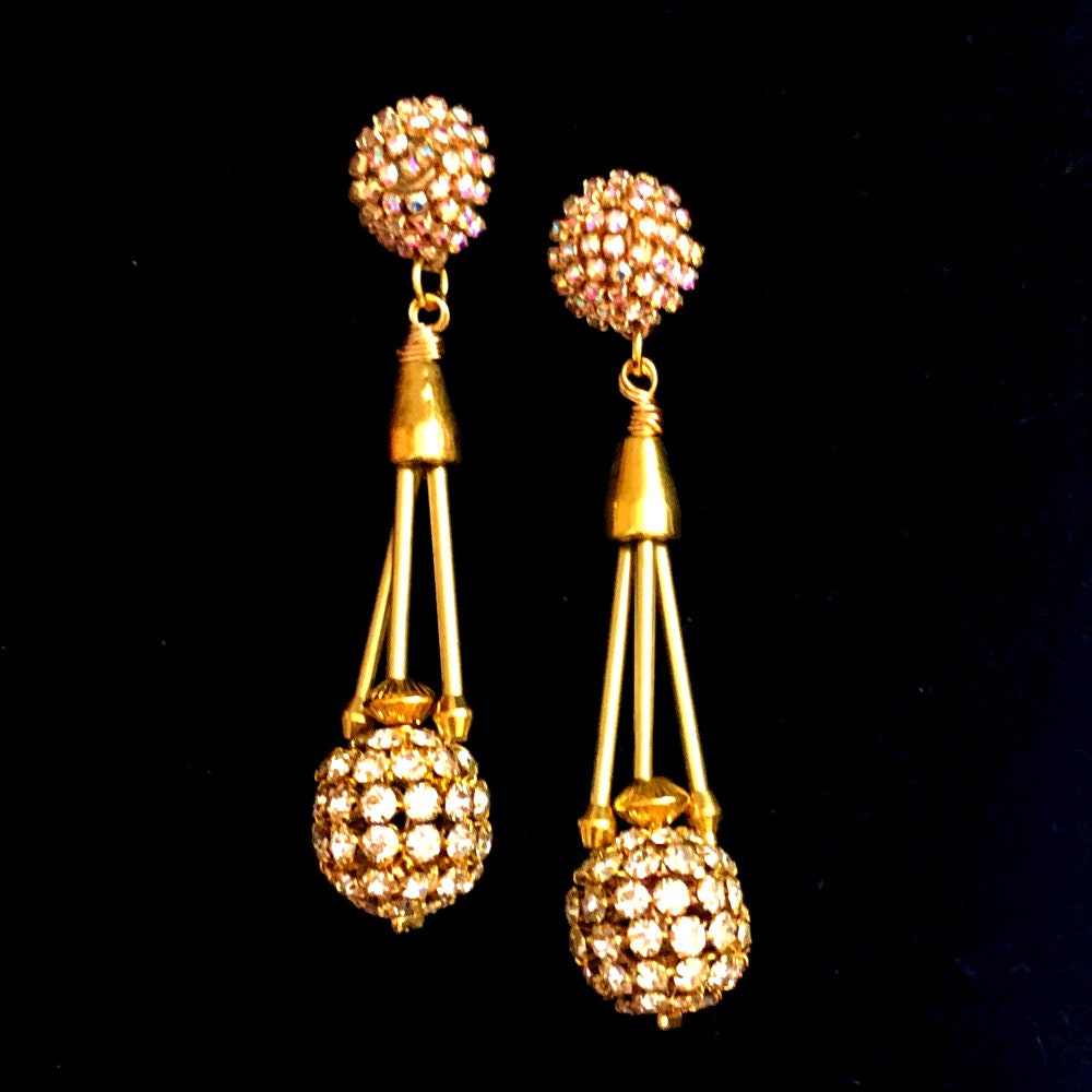 Bedazzled in Gold Earrings deluxe Star Collection Etsy