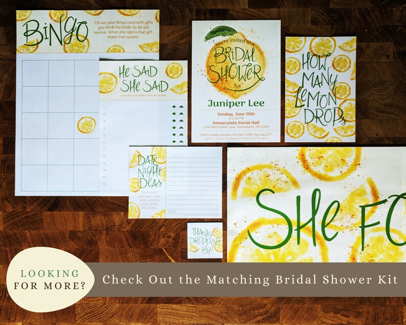 DIY Bridal Shower Favor Tags Citrus Bridal Shower Tags Etsy