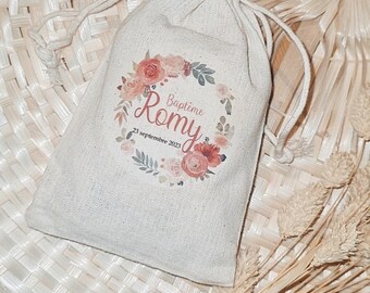 Personalized flower crown theme favor bags1 guest gifts | Baptism | Communion gifts | birth gifts