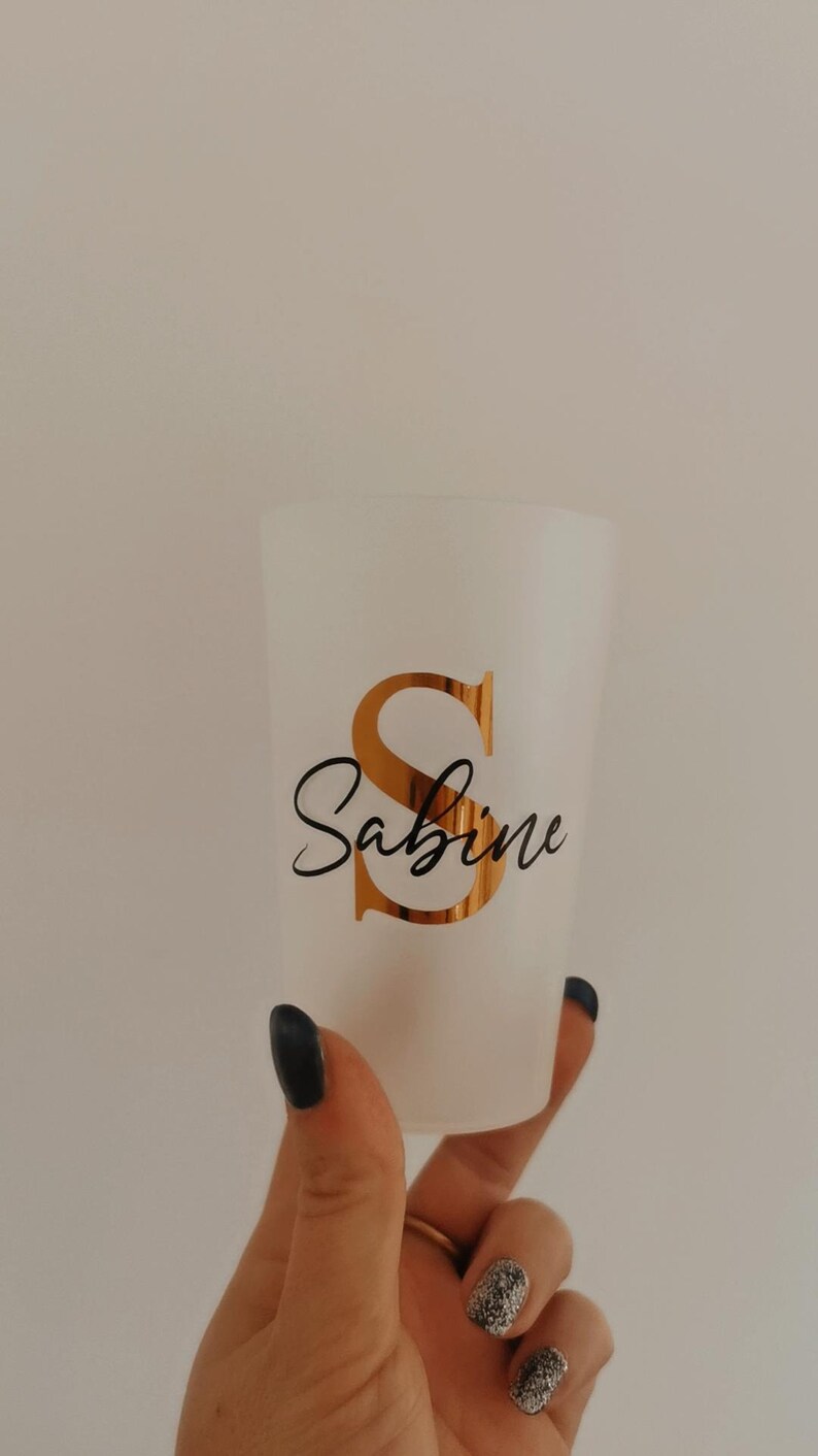 Glasses, cup, reusable personalized wedding, witness, guest gift, EVJF, EVG, bridal shower, birthday, party, cousinade initial & prenom