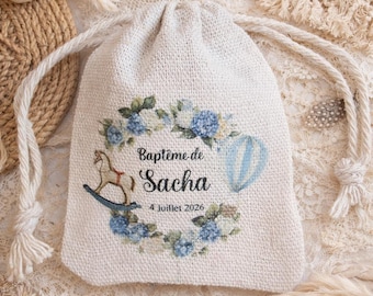 Personalized favor bag with Liberty wreath theme | Party favors | Baptism | Communion gifts | Baby shower gifts
