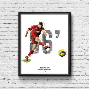 Steven Gerrard Print - Liverpool Print / Poster / Picture / Wall Art / Home Decor / Gift / Present / Retro / Contemporary / Football