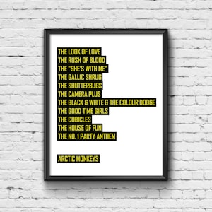 Arctic Monkeys Print - Music Print / Poster / Picture / Wall Art / Home Decor / Gift / Present / Retro / Contemporary / No. 1 Party Anthem
