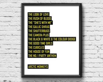 Arctic Monkeys Print - Music Print / Poster / Picture / Wall Art / Home Decor / Gift / Present / Retro / Contemporary / No. 1 Party Anthem