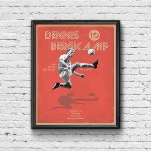 Dennis Bergkamp Print - Arsenal Print / Poster / Picture / Wall Art / Home Decor / Gift / Present / Retro / Holland / Netherlands