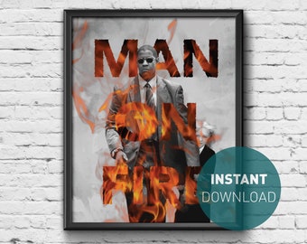 Man On Fire Print - Film Print / Poster / Picture / Wall Art / Home Decor / Gift / Present / Retro / Contemporary / Denzel Washington