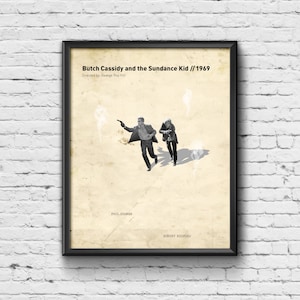 Butch Cassidy and the Sundance Kid Print - Film Print / Paul Newman / Robert Redford / Home Decor / Gift / Present / Movie / Movie