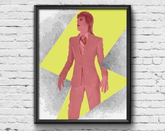 David Bowie Print - Music Print / Poster / Picture / Wall Art / Home Decor / Gift / Present / Retro / Contemporary