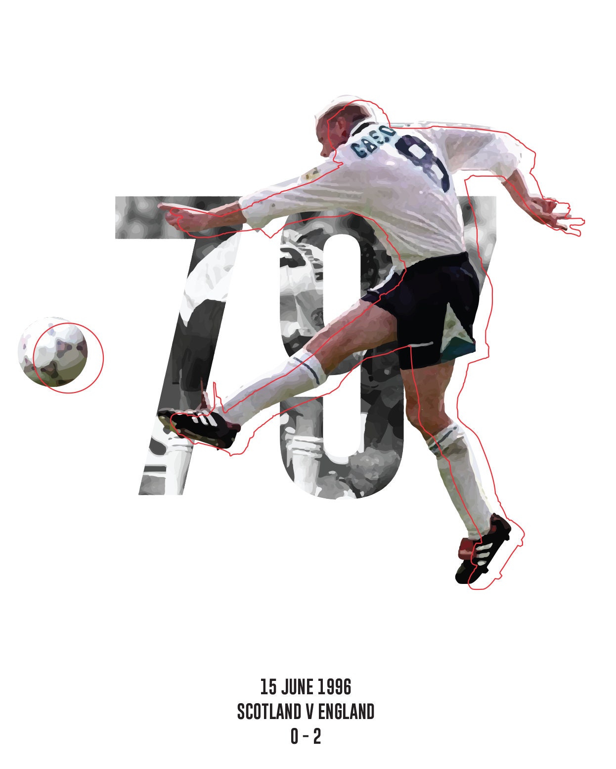 Paul Gascoigne Print England Print / Poster / Picture / Wall Art / Home
