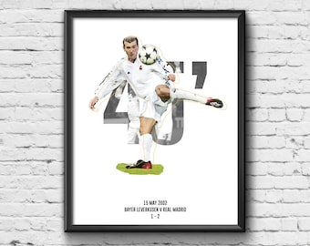 Zinedine Zidane Print – 2002 Champions League Final Art