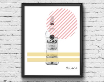 Bacardi Print - Drinks Poster Bar Art