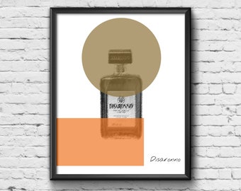 Disaronno Drinks Print - Modern Bar Cart Wall Art
