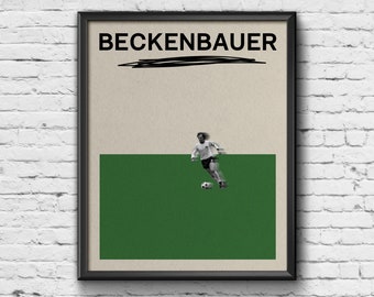 Franz Beckenbauer Print - Germany Print / Bayern Munich / Poster / Wall Art / Home Decor / Gift / Present / Retro / Contemporary / Football