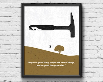 Shawshank Redemption Print - Hope Quote, Film Wall Art