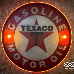 Texaco Sign Posts Vintage Texaco Sign Neon and Light - Etsy