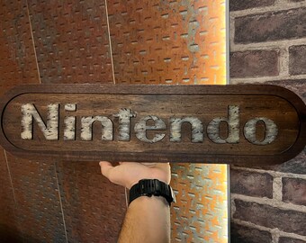 Nintendo Retro Vintage Wood Sign
